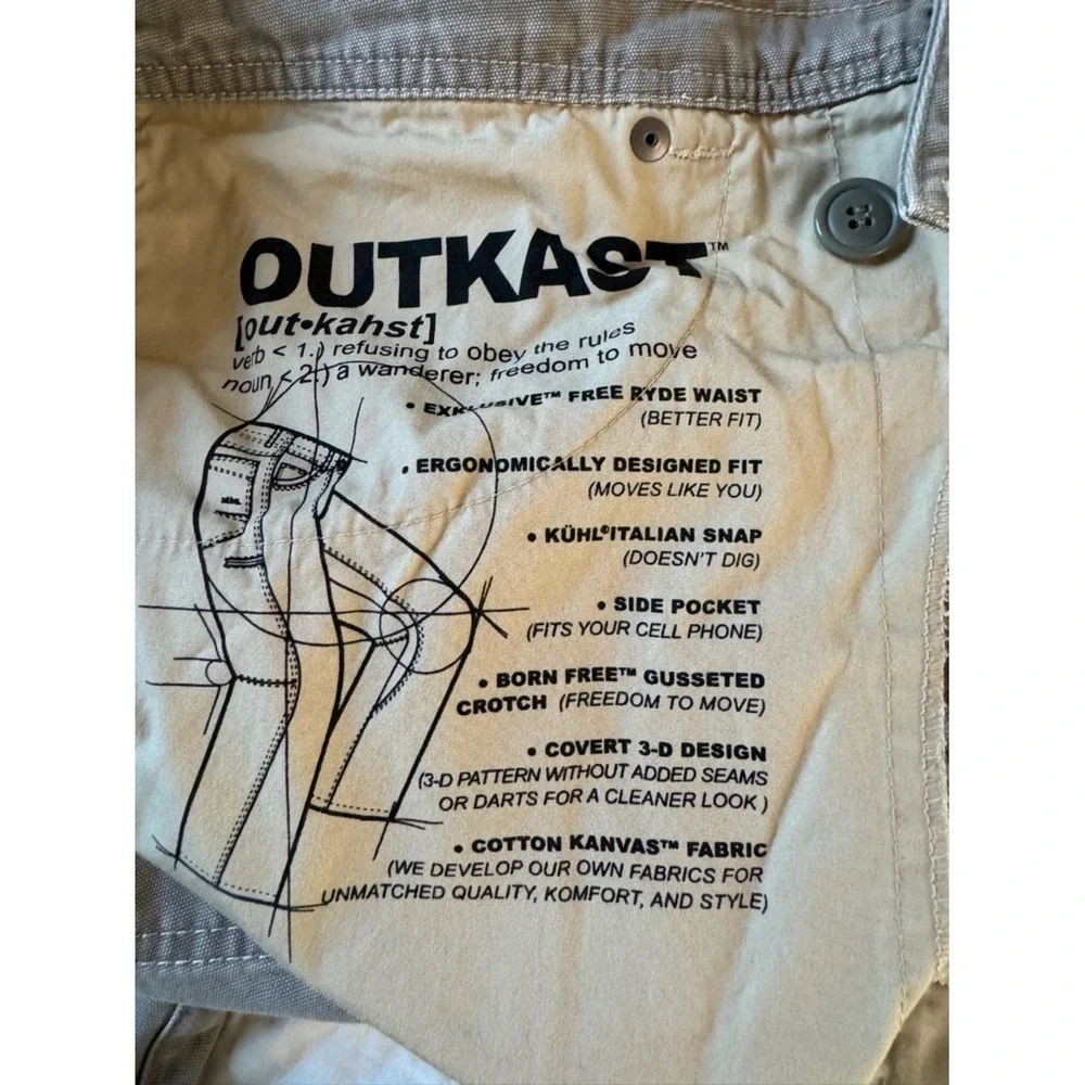 Kuhl Mens Outkast Vintage Patina Dye Pants Size 38 Outdoors Granola Hiking